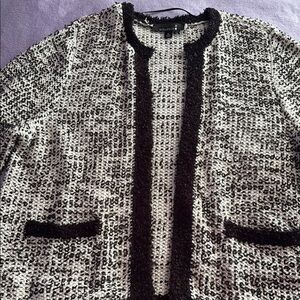 Elegant Black and White Women's Cardigan